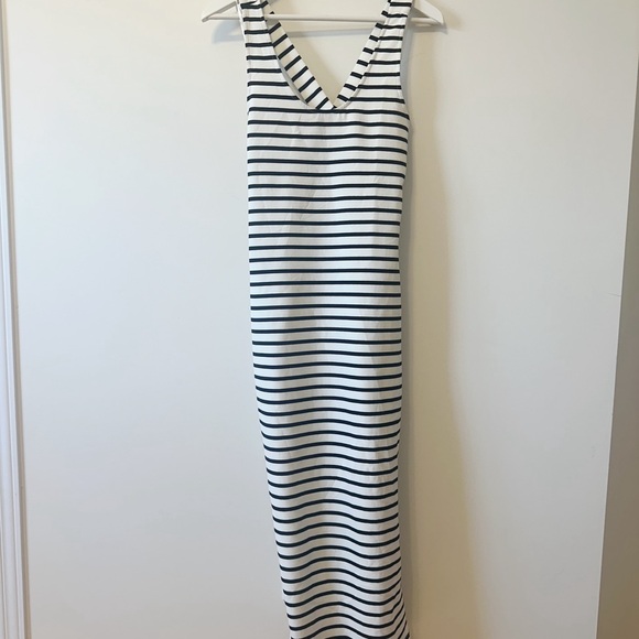 NWOT zara womens summer black and white striped cross back dress - Picture 8 of 13